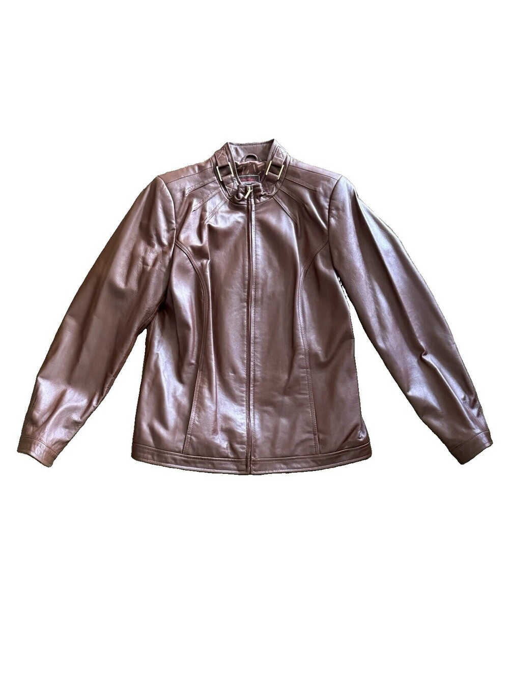 Bradley By Bradley Bayou Women’s Brown Genuine Leather Moto Jacket M Medium